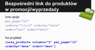 Bezpośredni link do produktów w promocji/wyprzedaży