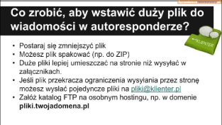 Co zrobić, aby wstawić duży plik do wiadomości w autoresponderze?